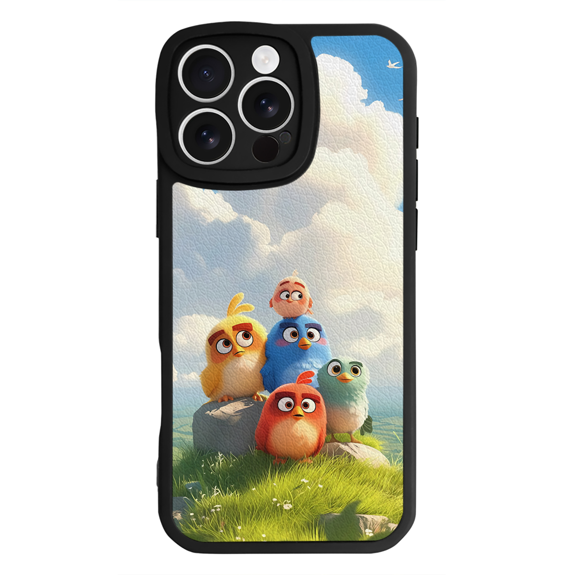 （画像用） Angry Birds アングリーバード 【iPhone 16シリーズ対応】シリコンスマホケース（レザー調） 材質：シリコン